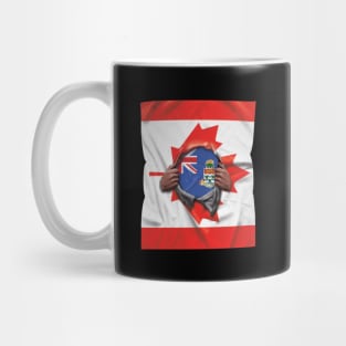 Cayman Islands Flag Canadian Flag Ripped Open - Gift for Caymanian From Cayman Islands Mug